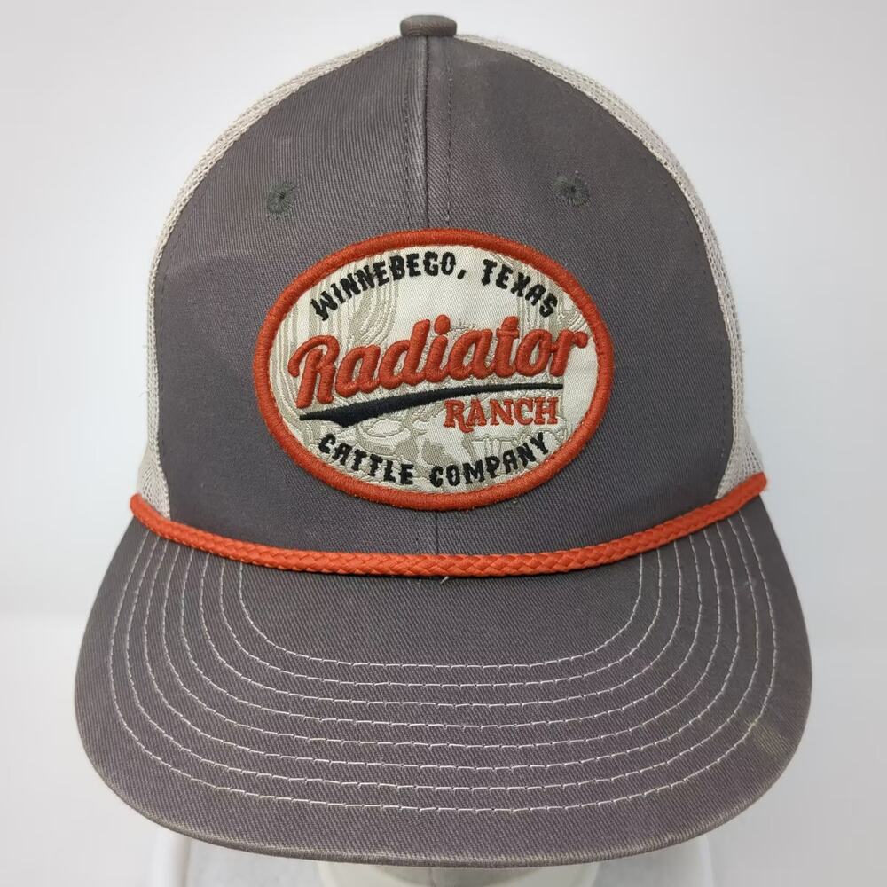 Dale Brisby Radiator Ranch Cattle Company Trucker Hat Gray OS Mesh Snapback Rope - Picture 2 of 9